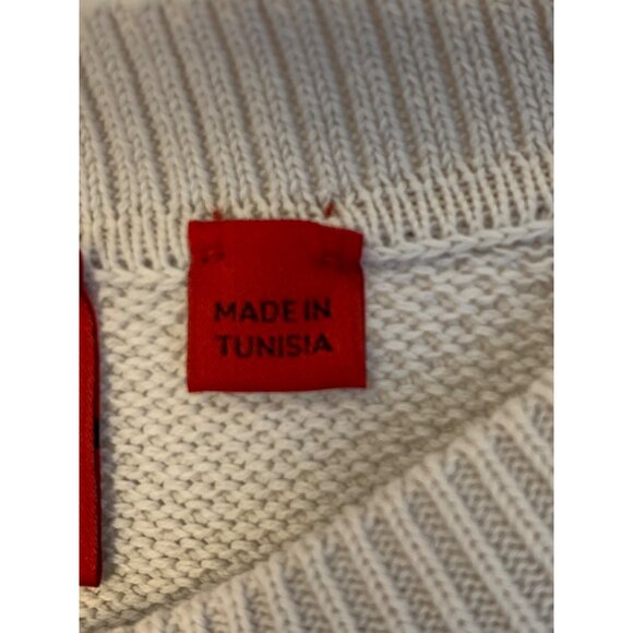 VTG Y2K New Hugo Boss Mens XL Spiece Sweater Beige Cotton Texture Crew RN10511 - Picture 11 of 11